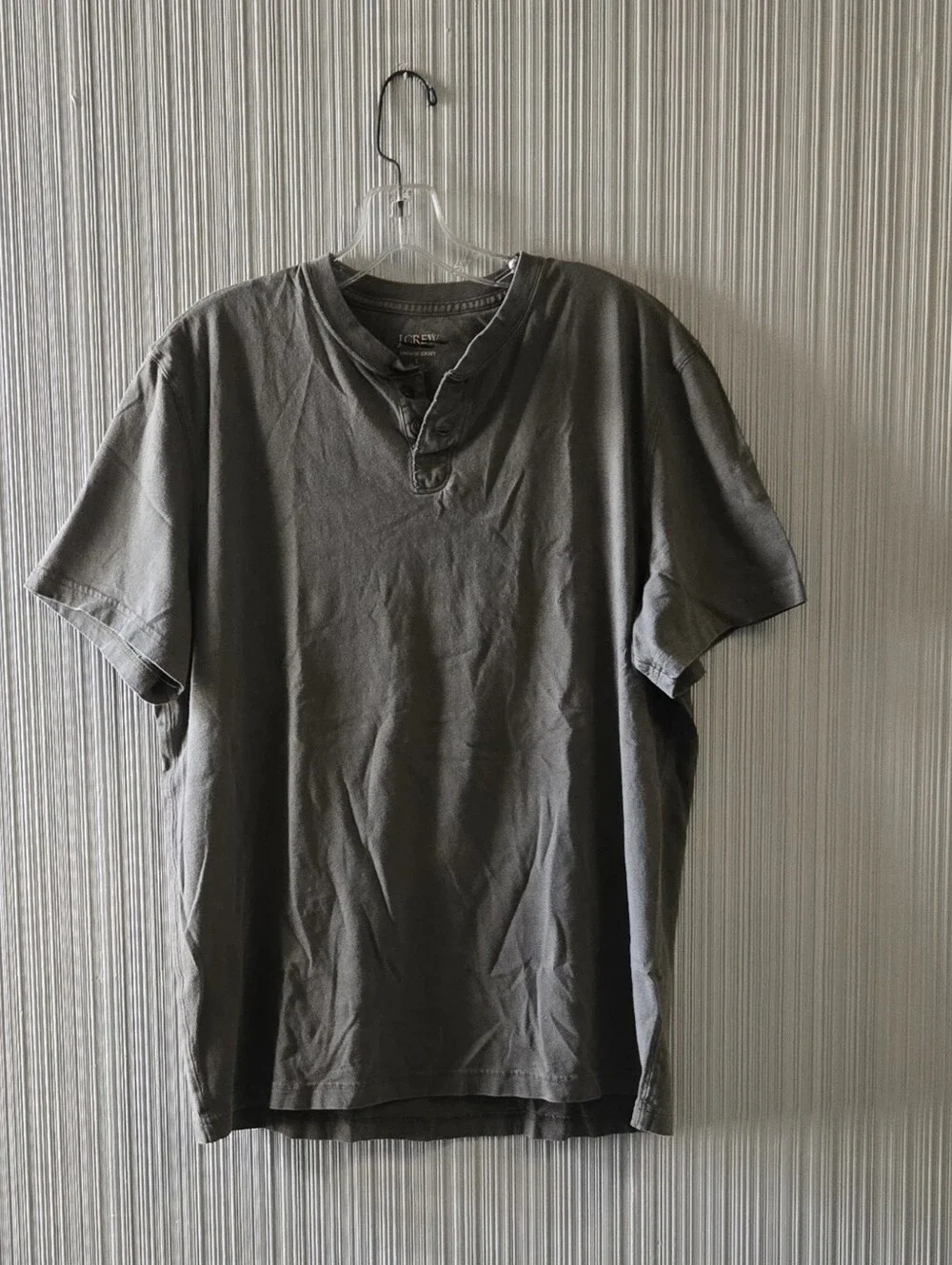 J. Crew Classic Short Sleeve  Vintage Wash Cotton Henley size Large Nwot